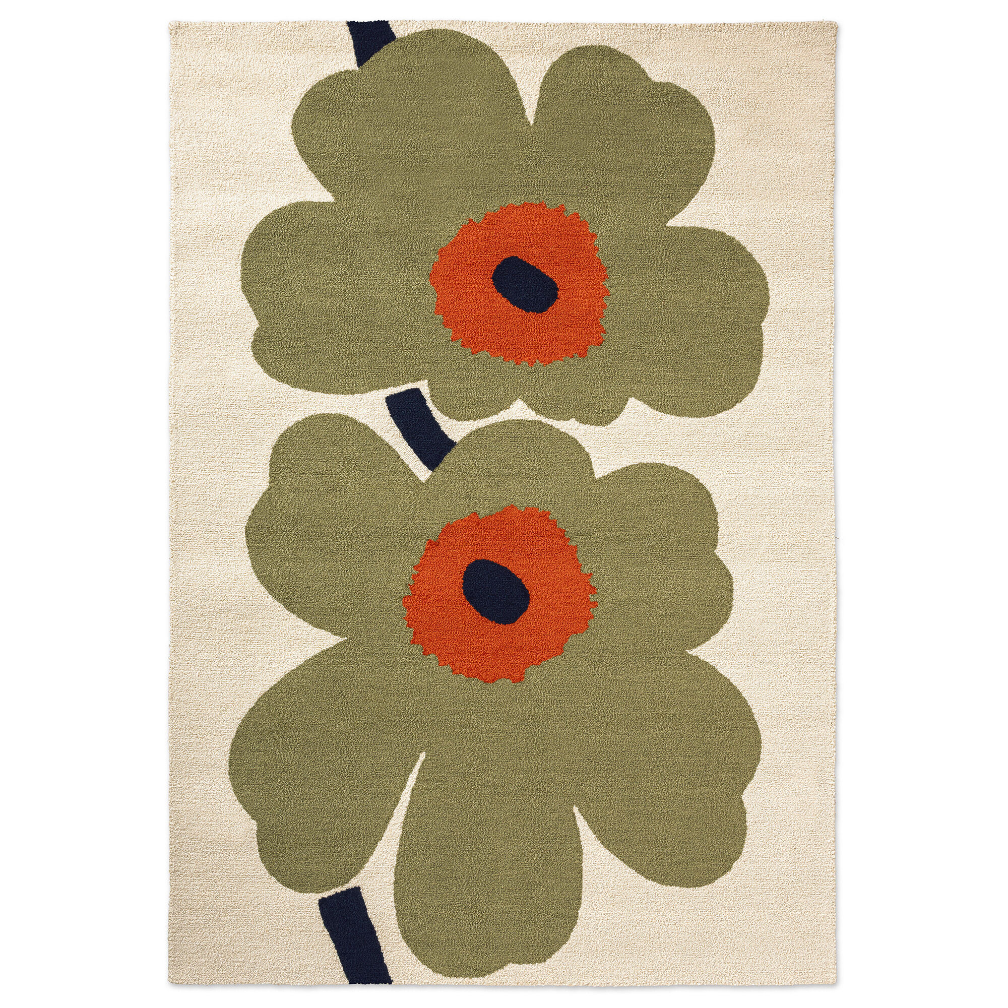 Marimekko Unikko 60-års jubilæums udendørstæppe 160 x 230 cm, støvet grøn