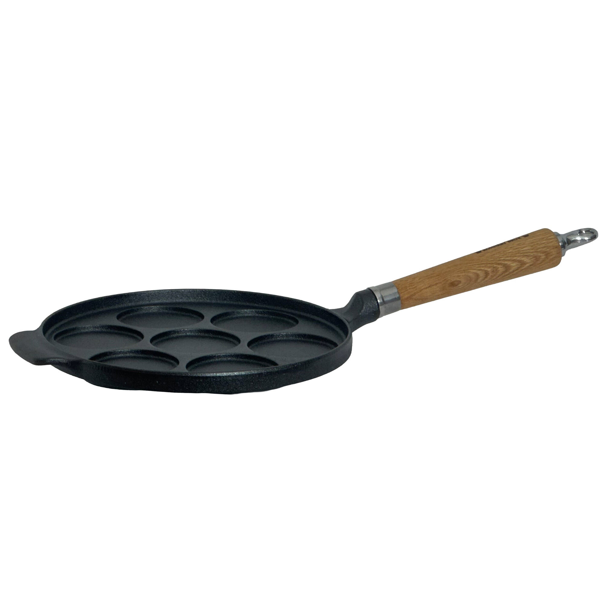 Ronneby bruk Exclusive Line støbejernsplættepande 25 cm, egetræsâhåndtag