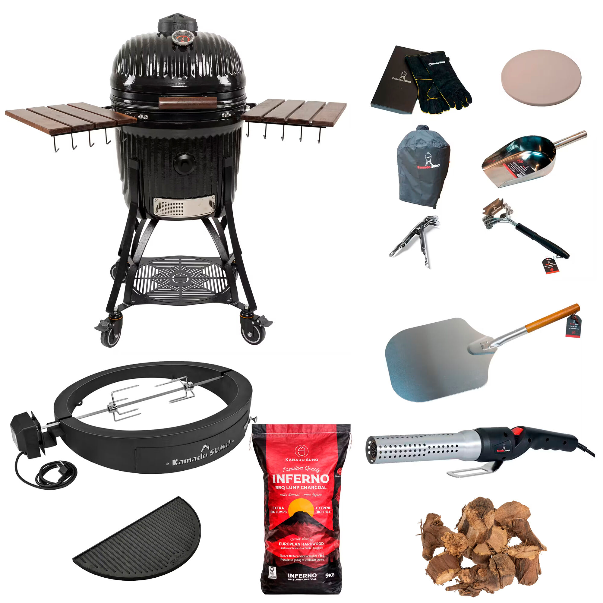 Kamado Sumo Icon Large kamadoâgrill med deluxe tilbehørspakke
