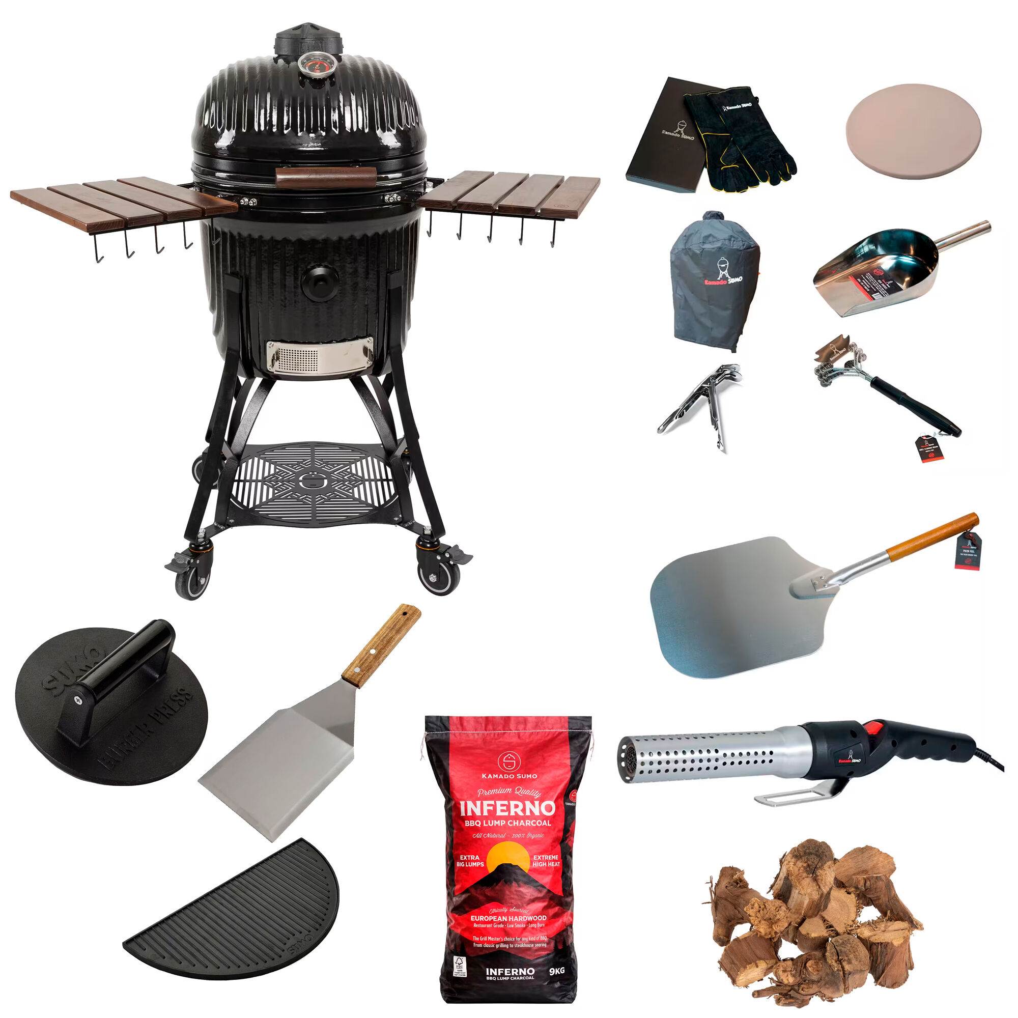 Kamado Sumo Icon Large kamado-grill med stort tilbehørspakke