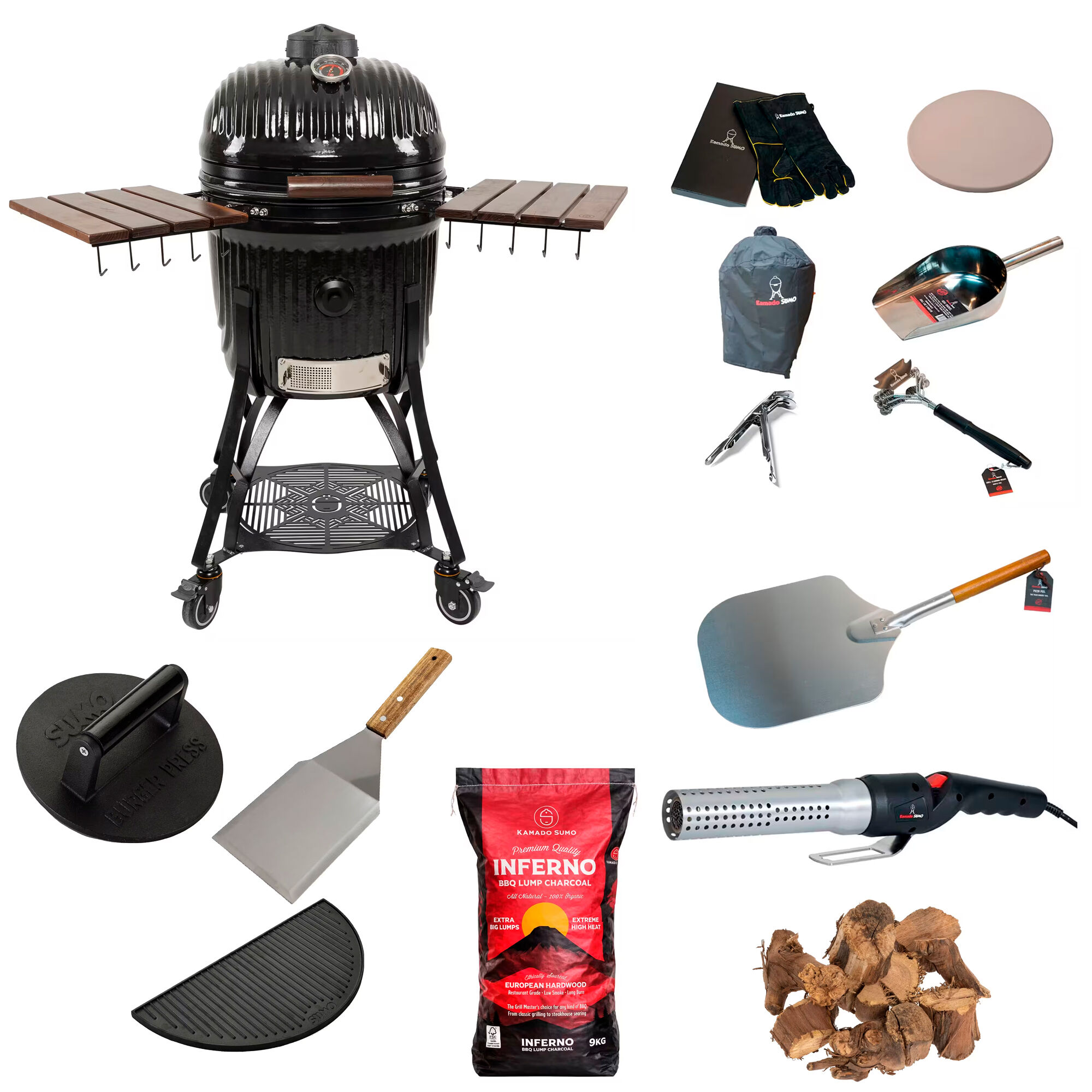 Kamado Sumo Icon Maxi kamadogrill med stort tilbehørssæt
