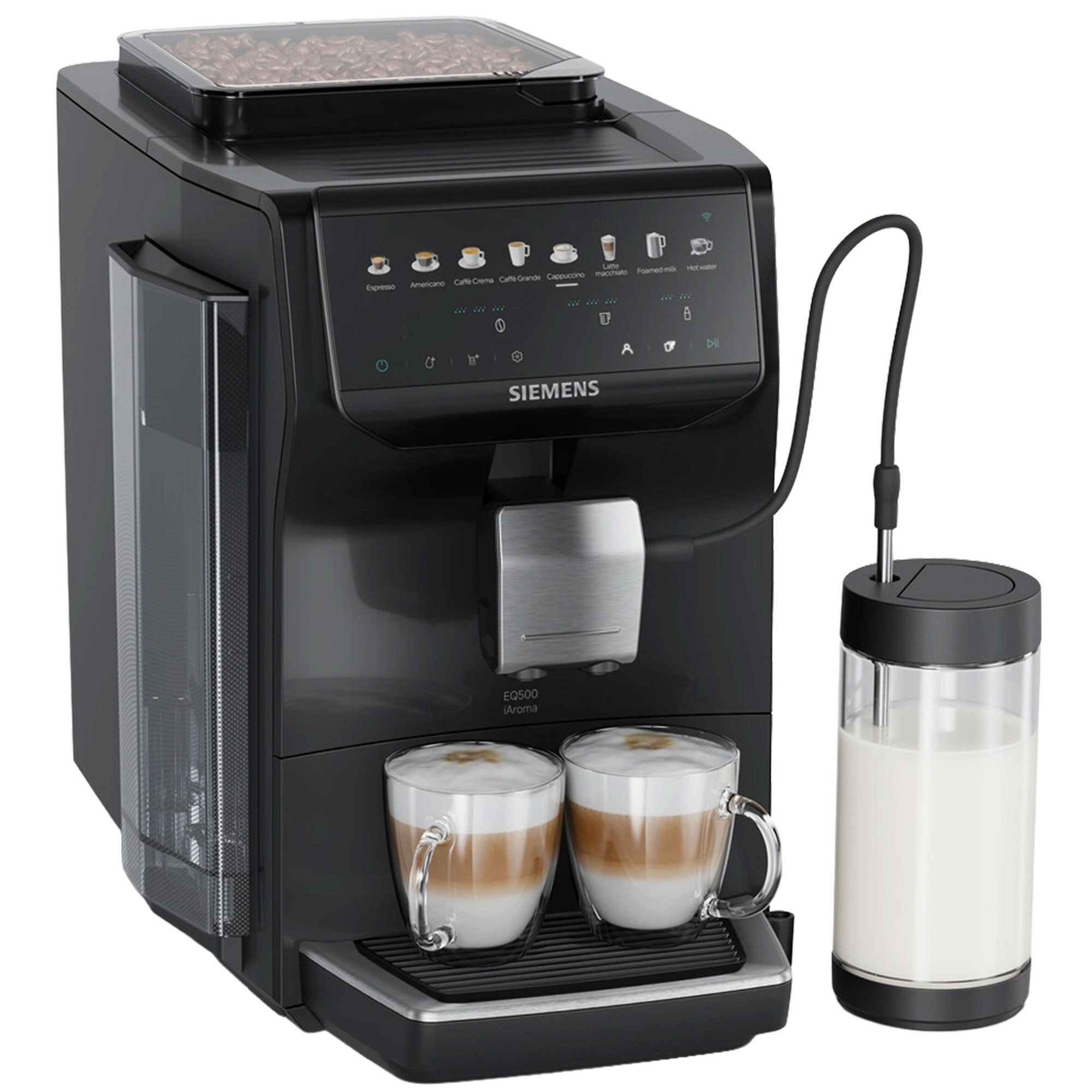 Siemens EQ500 iAroma TP555EM7 helautomatisk espressomaskin, svart
