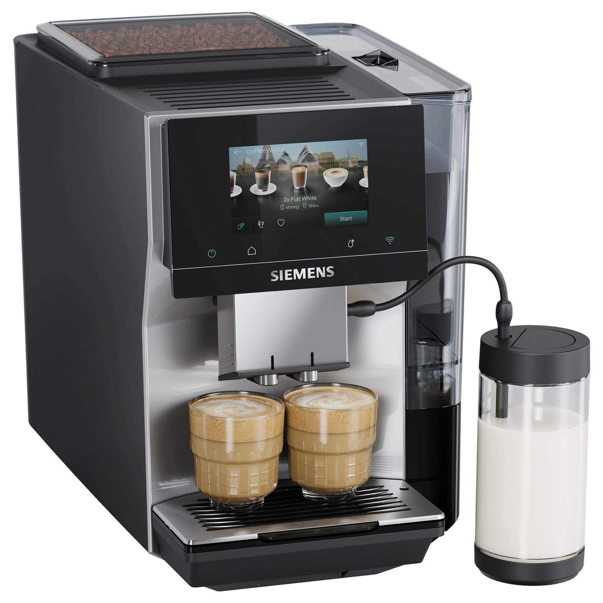 Siemens EQ700 iAroma TP725EM7 fuldautomatisk espressomaskine, rustfrit stål