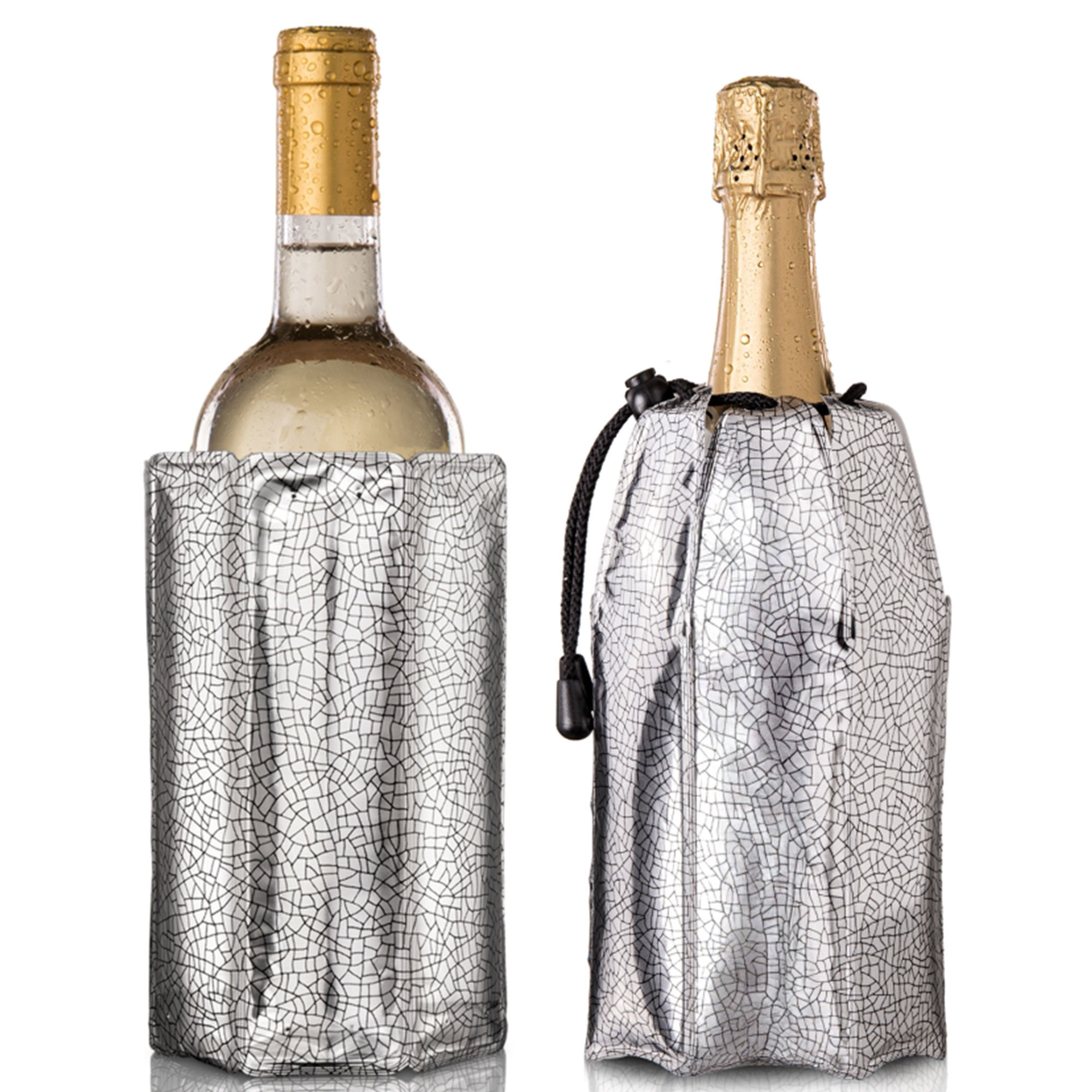 Vacu vin Active vin- og champagnekøler 2-pak, sølv