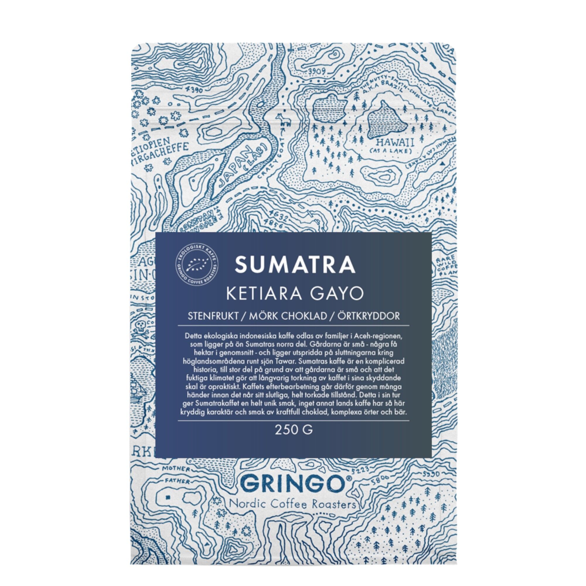 Gringo Sumatra Ketiara Gayo Organic kaffebønner 250 g