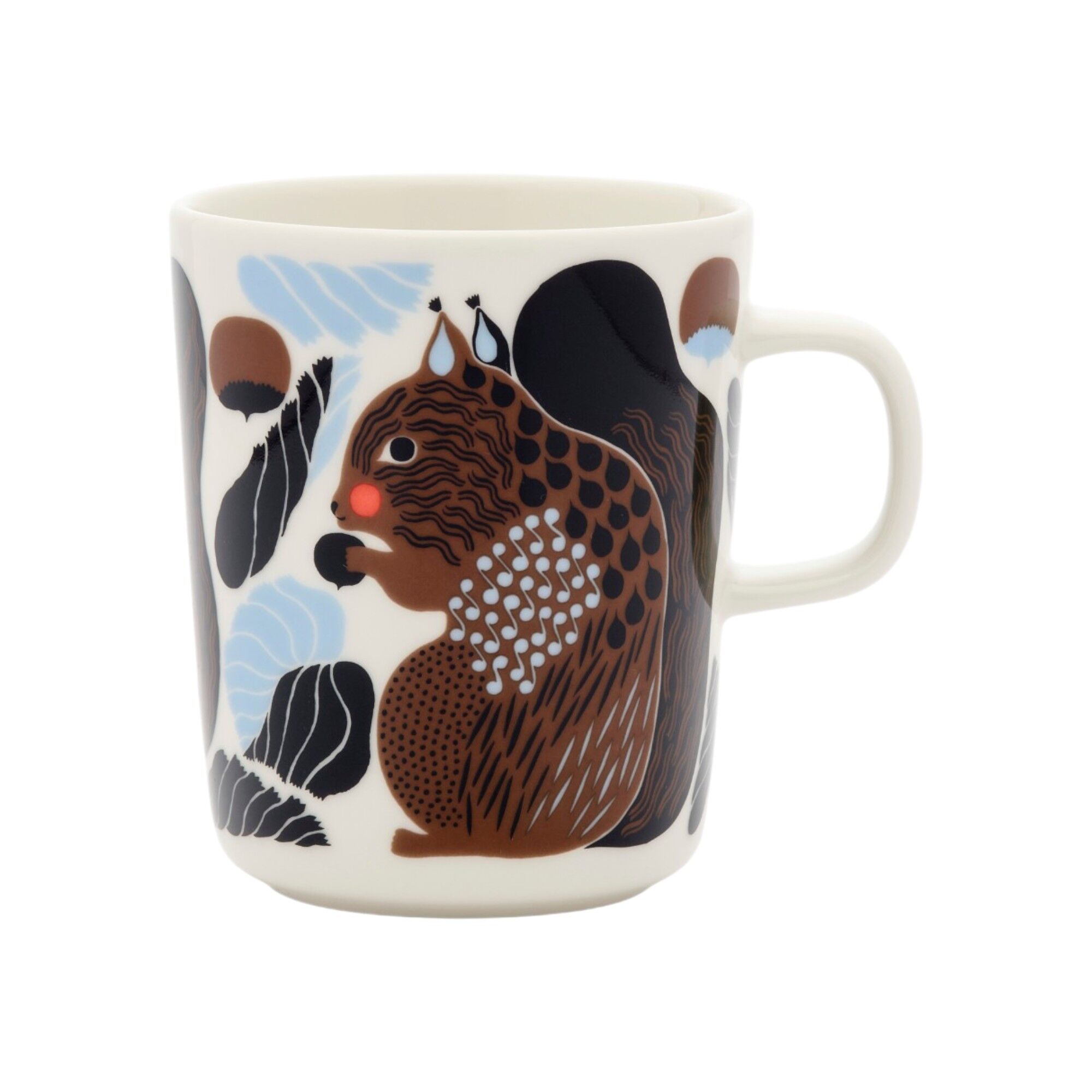 Marimekko Kurre krus 2,5 dl, hvid/brun/sort/lyseblå