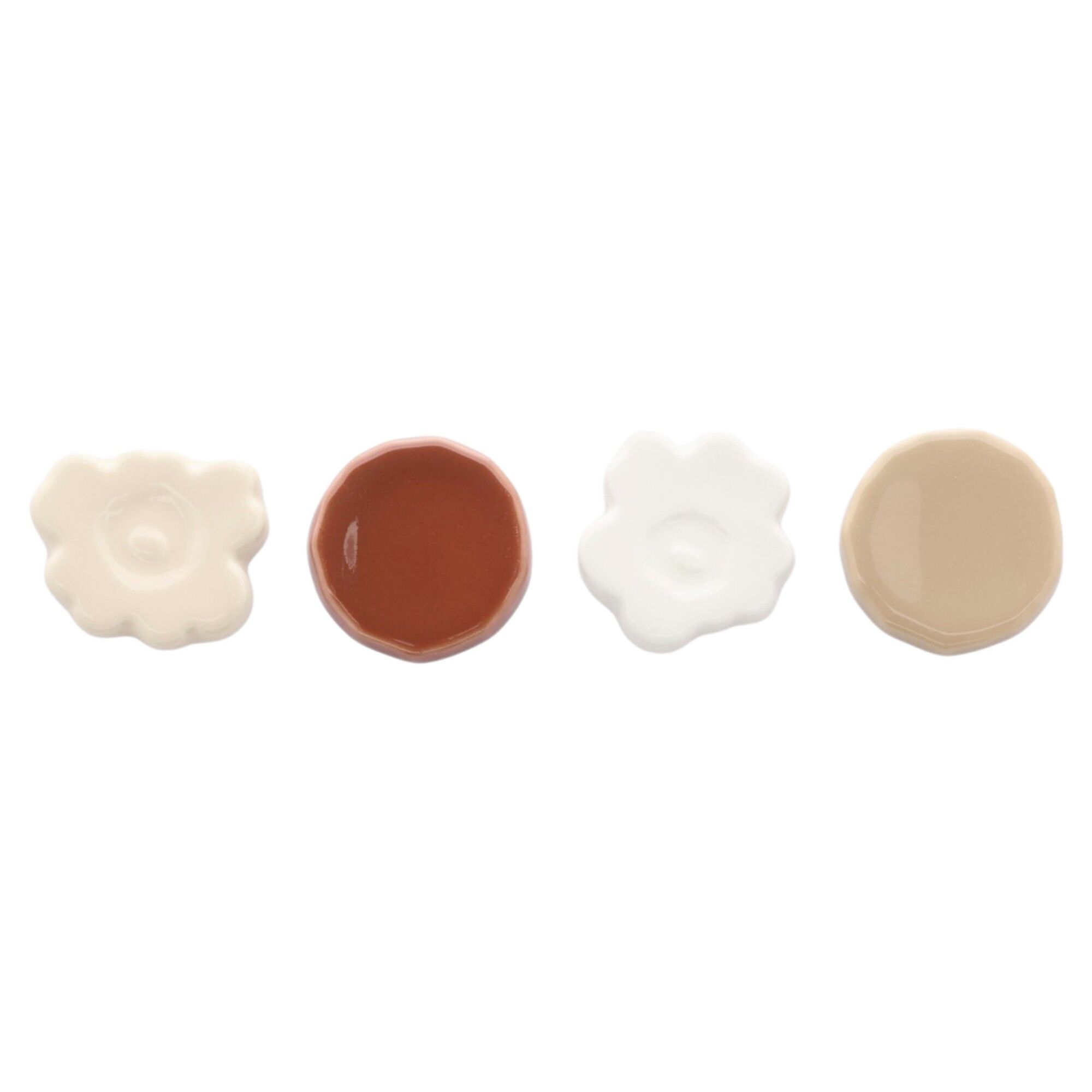 Marimekko Unikko & Kivet spisepindestøtter, 4-pak, beige/kastanje/hvid/lysbrun