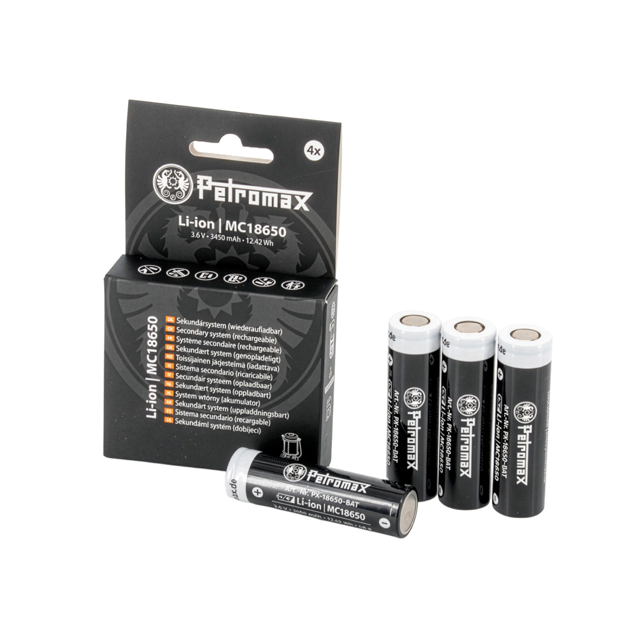 Petromax Genopladelige batterier 18650, 4 stk.
