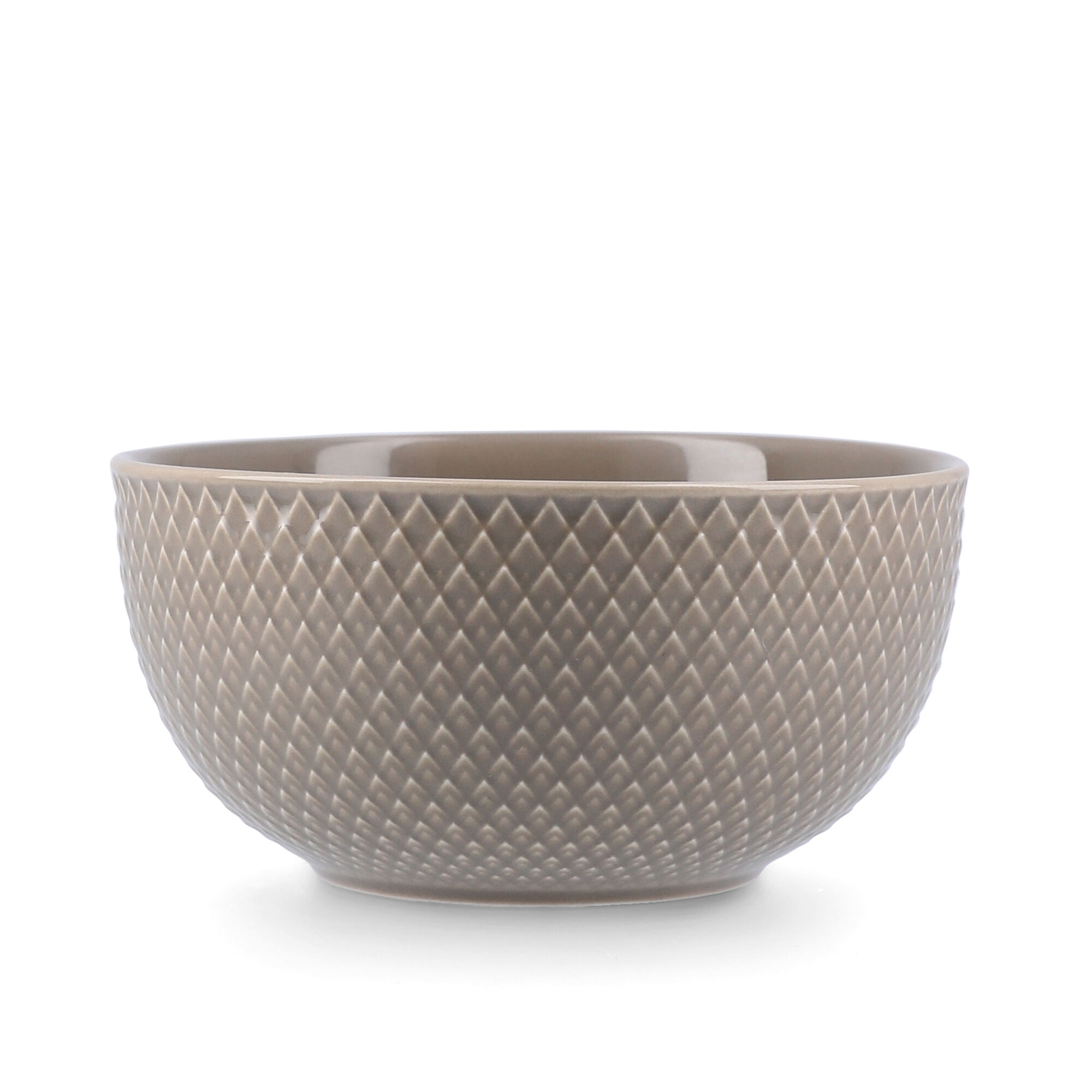 Lyngby Porcelæn Rhombe Earth skål Ø13 cm, clay