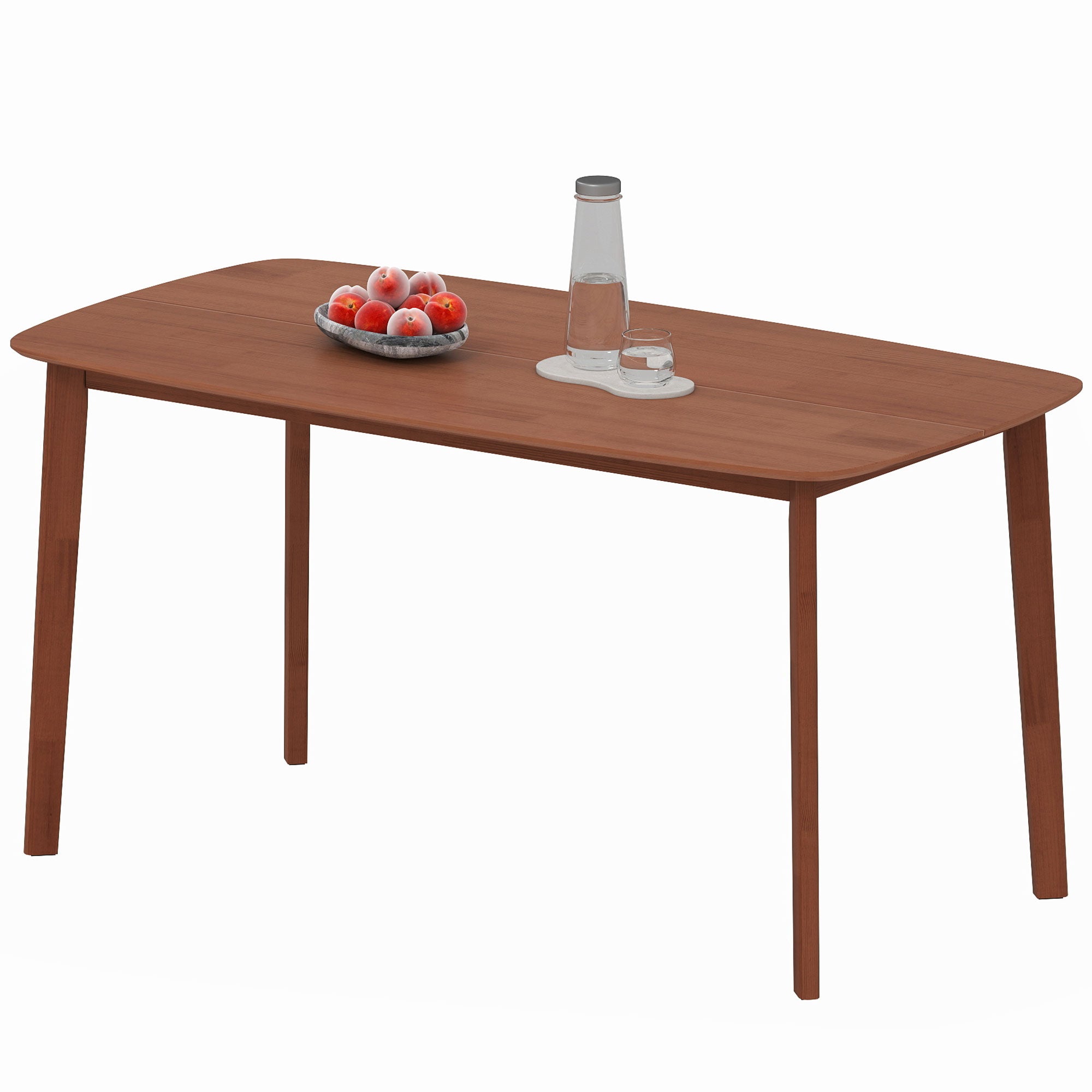 Spisebord, landlig stil, lakeret overflade, træ, 150 x 80 cm, brun