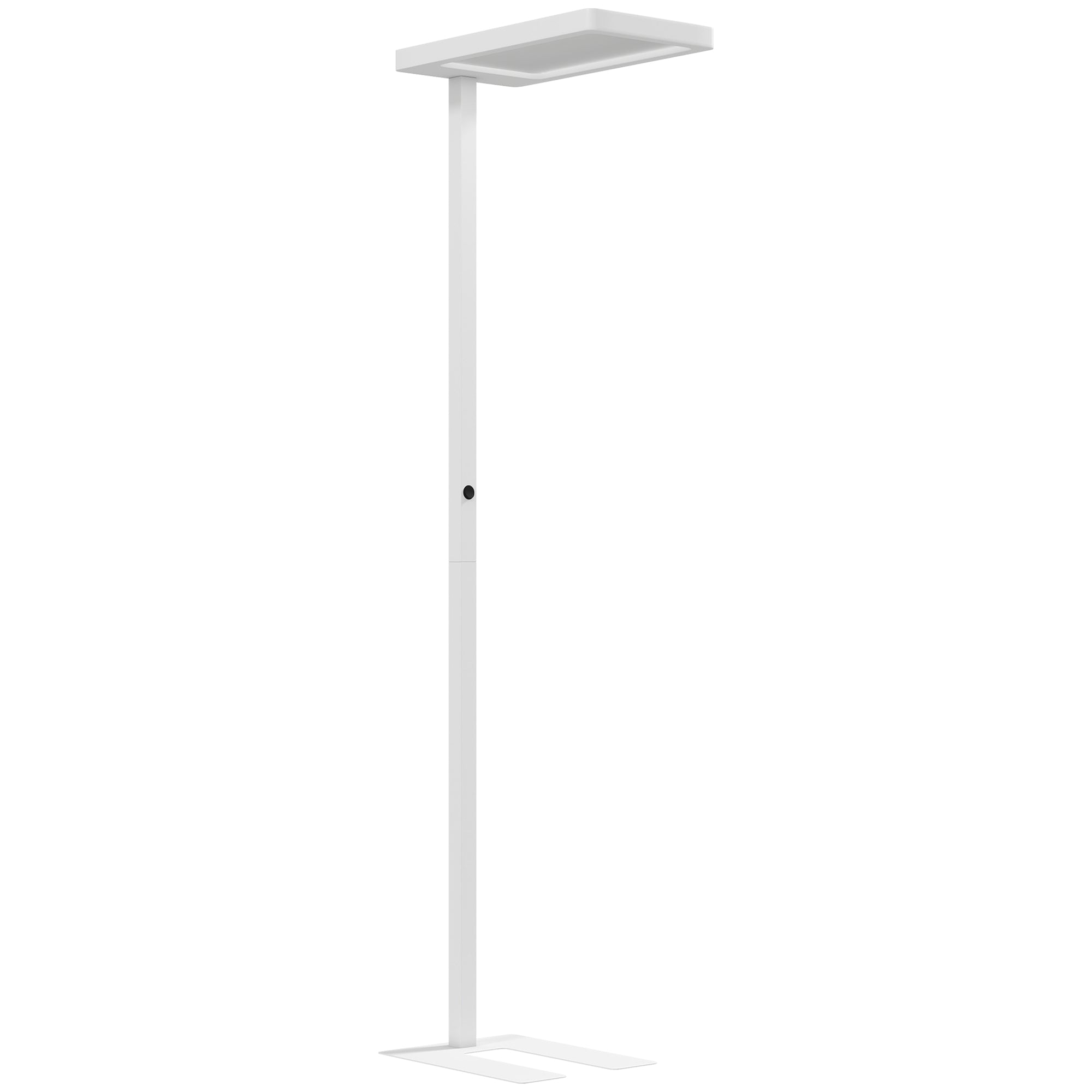 LED-gulvlampe, øjenvenligt lys, gulvlampe med fjernbetjening, justerbar lysstyrke, plastik, metal, hvid