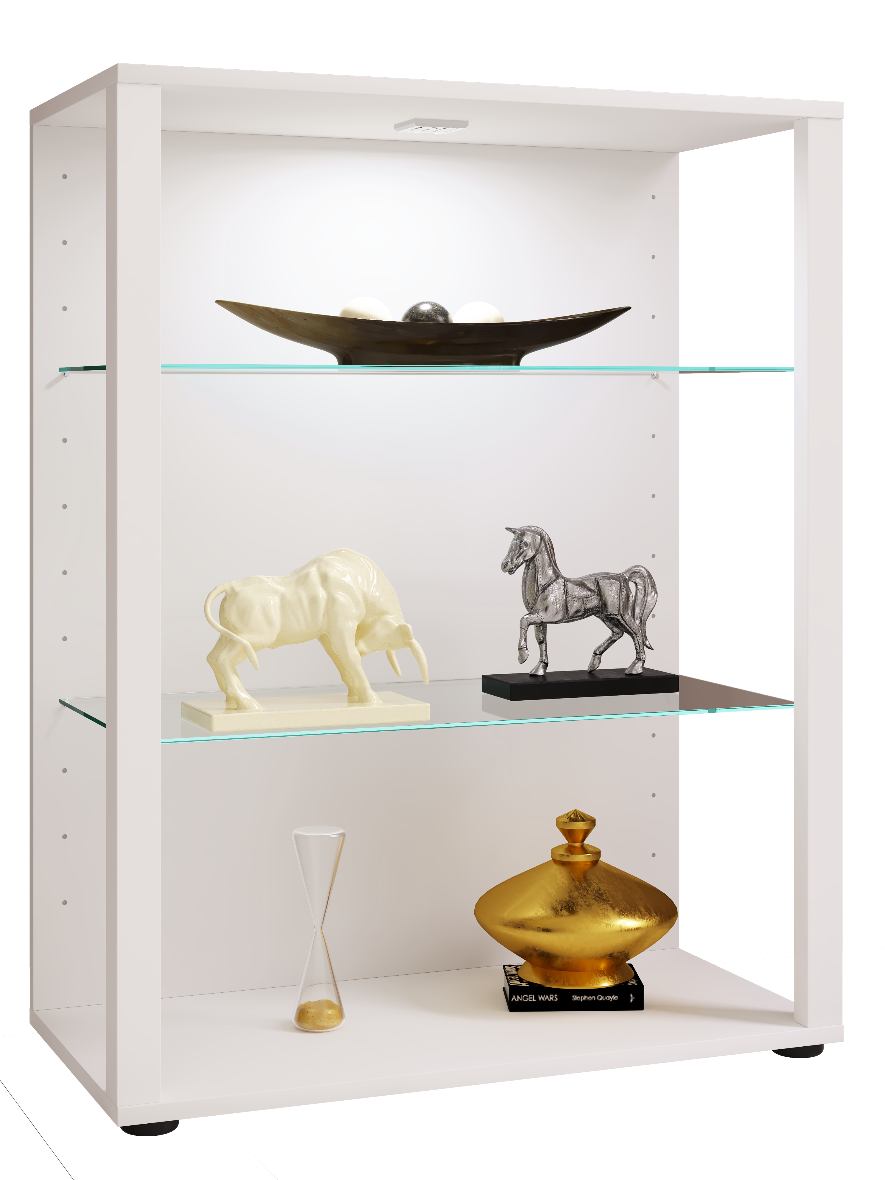 Vitrineskab, H. 90 x B. 70 x D. 35 cm, hvid