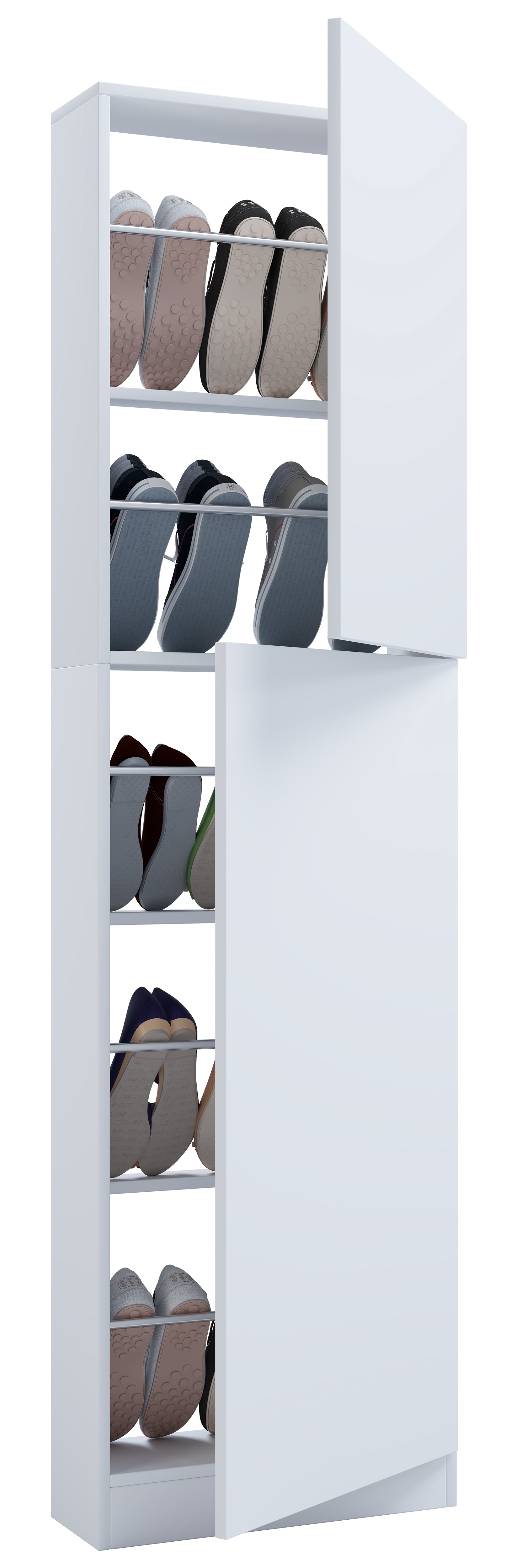 Skoskab, 180 x 50 x 17 cm, hvid