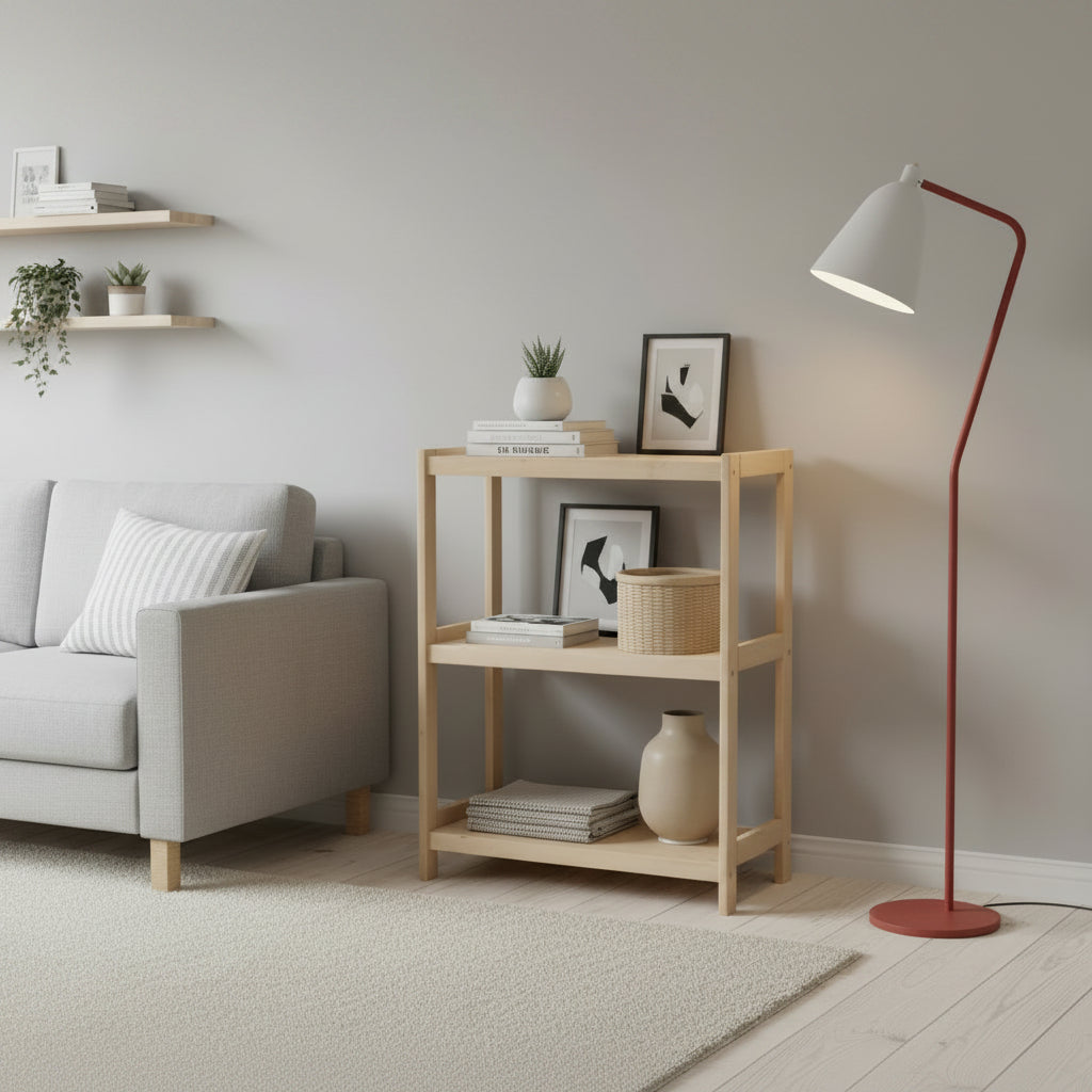 Reol i bøgetræ STRONG, 3 hylder, 93x50x33 cm