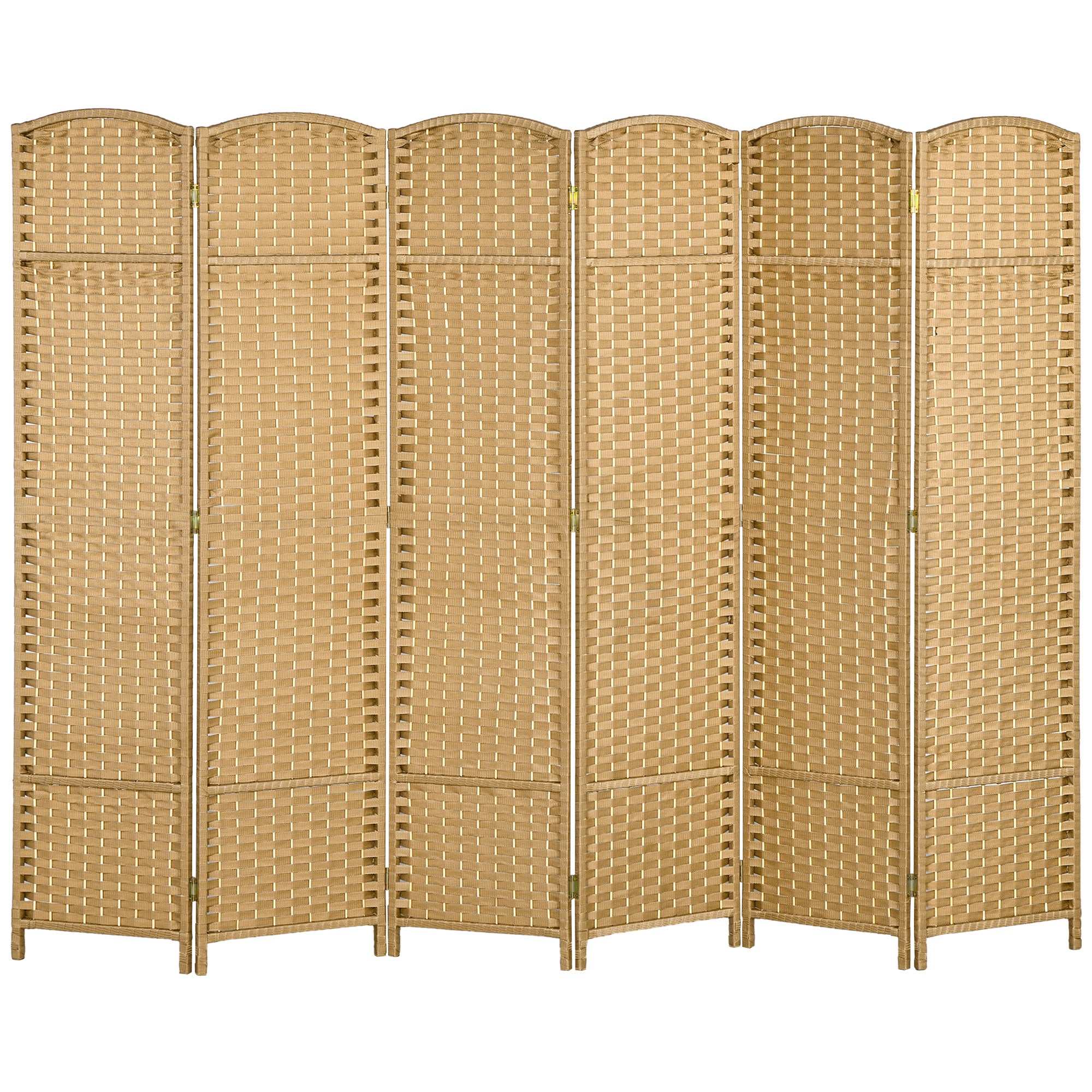 6-Panels rumdeler, foldbar privatlivsskærm til stue, soveværelse, hjemmekontor, træ