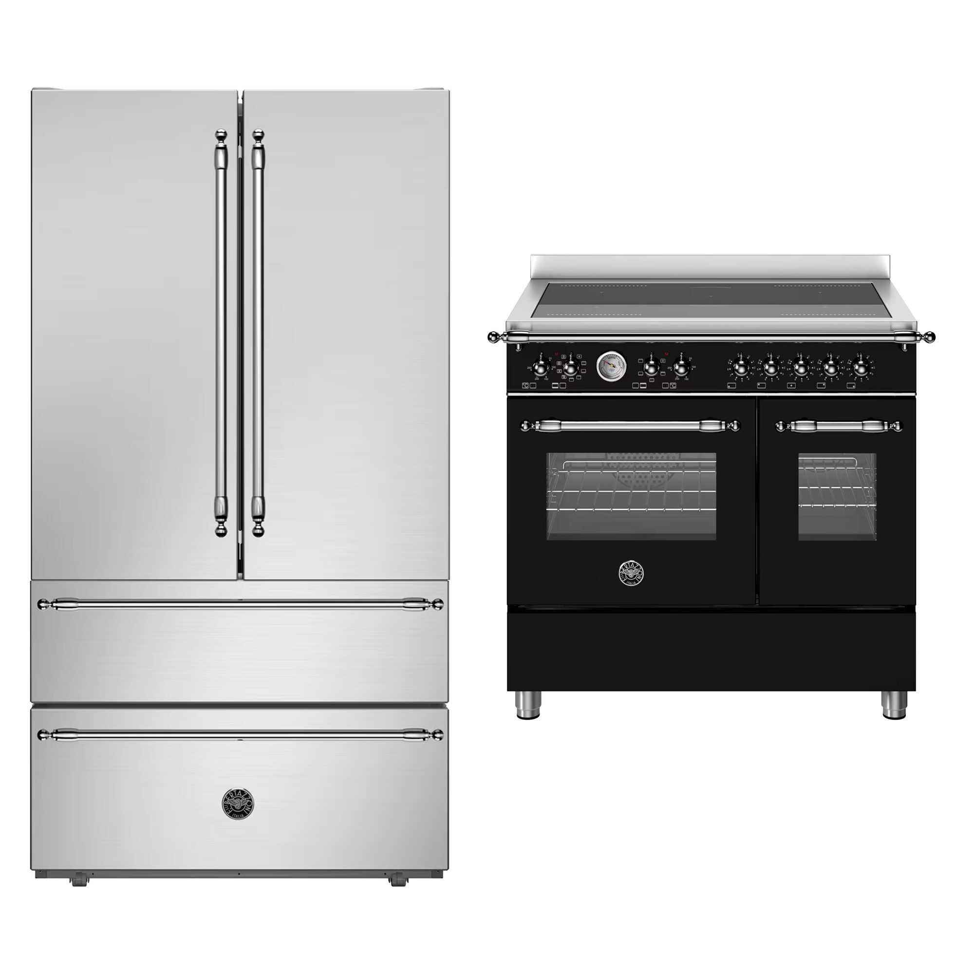 Bertazzoni Heritage hvidevarepakke 90 cm, mat sort/ rustfrit stål