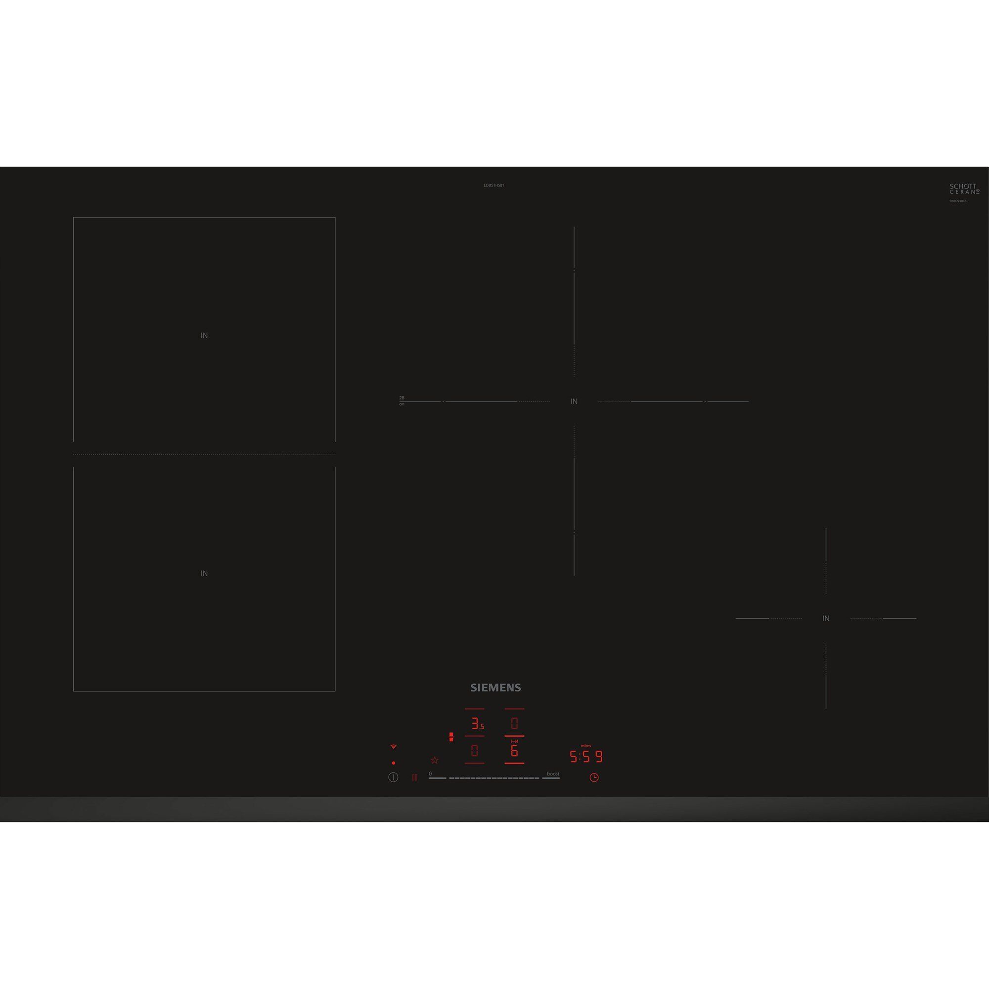 Siemens ED851HSB1E iQ500 induktionskogeplade, sort