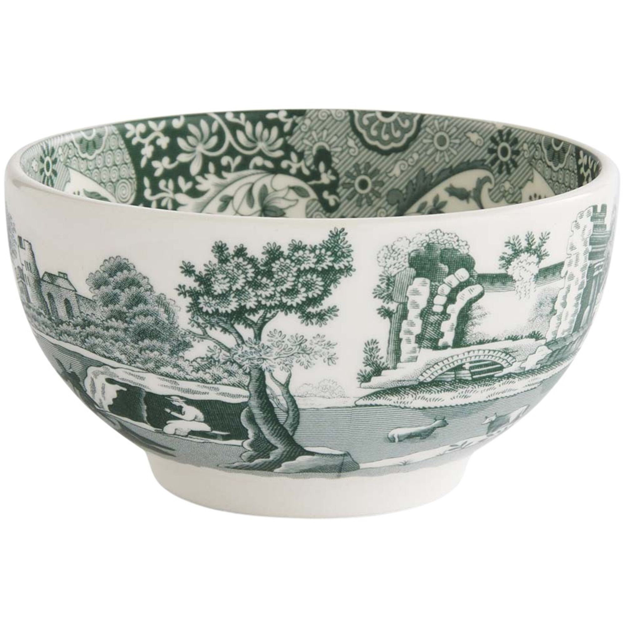 Spode Heritage Green Italian skål 11 cm, grøn/hvid