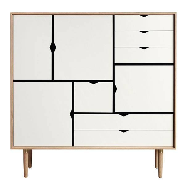 Andersen Furniture S3 reol Hvide fronter - Eg sæbe  : Erling Christensen Møbler