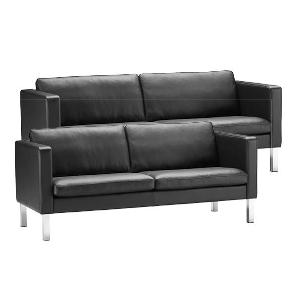 Stouby Bace sofasæt 2+3 pers. med sort læder  : Erling Christensen Møbler