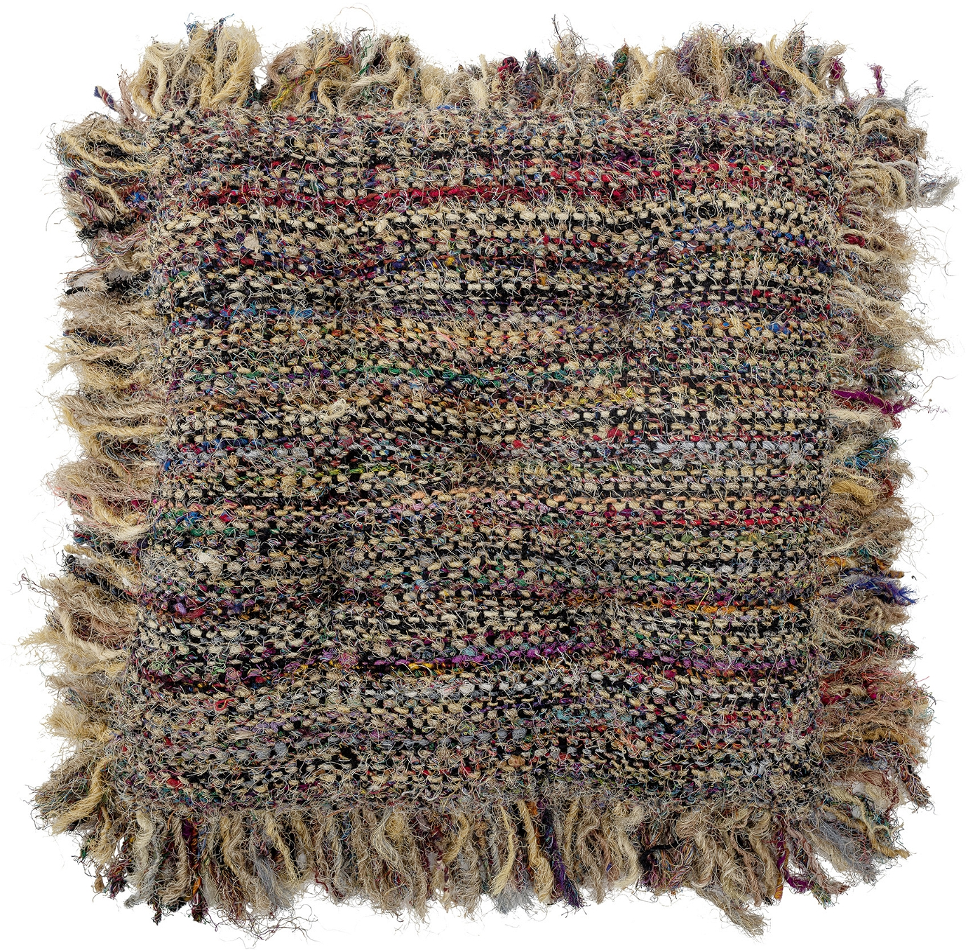 Pyntepude med fyld Bloomingville Darko bomuld natur med frynser 50x50 cm