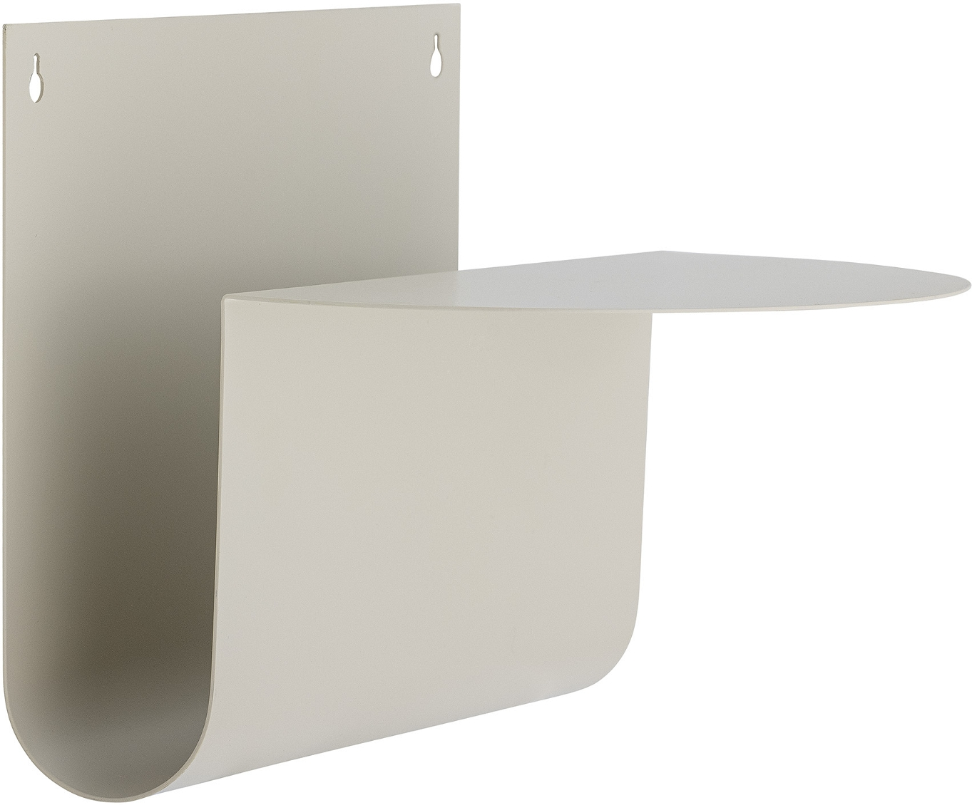 Magasinholder/vægopbevaring Bloomingville Monts i jern natur med hylde H23 x B24 x L32 cm