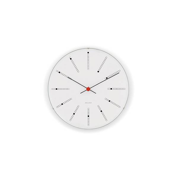 Arne Jacobsen Bankers Vægur - Ø:12 cm - Hvid/sort  : Erling Christensen Møbler