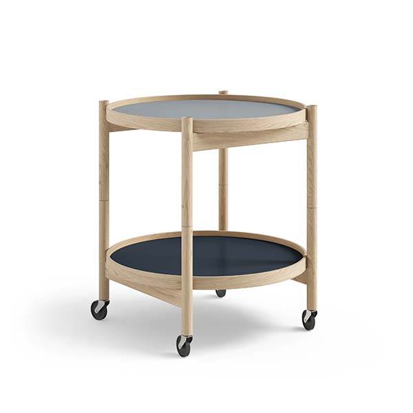 Brdr. Krüger Bølling bakkebord 50 cm. - eg ubehandlet, Bakke 1: Water / Bakke 2: Water  : Erling Christensen Møbler