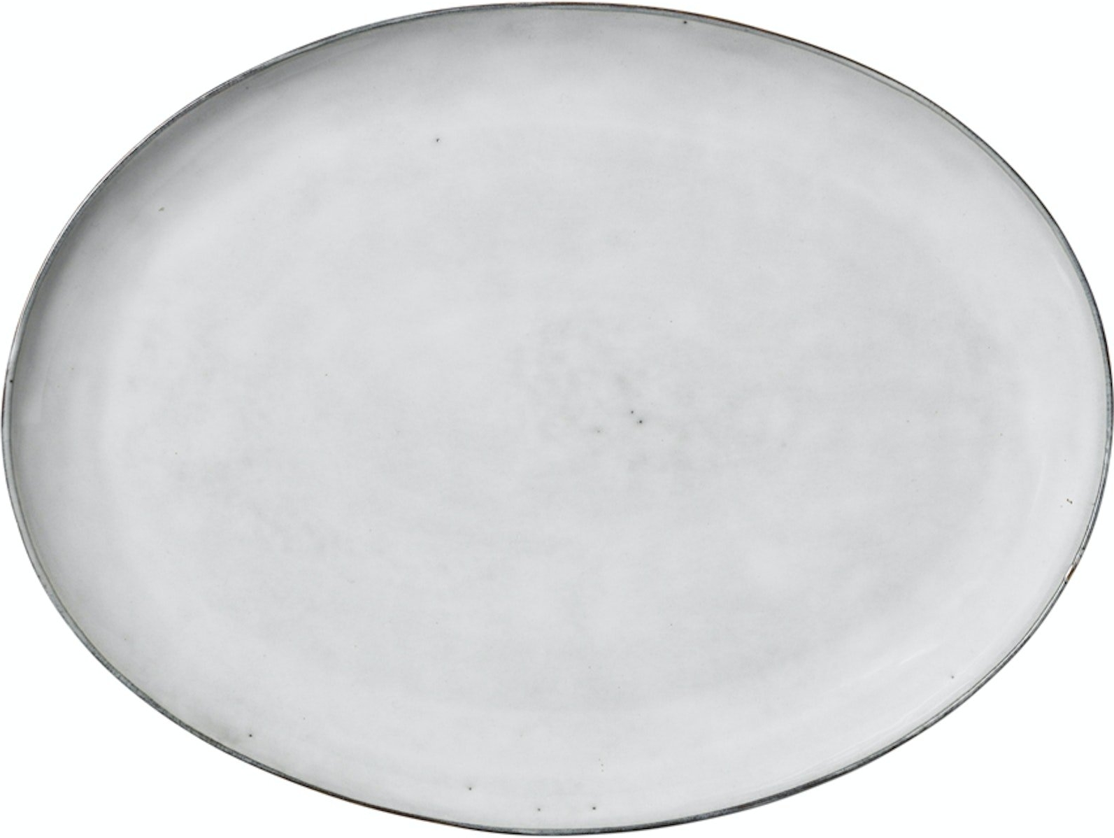 Dekorations- og serveringsfad Broste Copenhagen Nordic Sand sandfarvet stentøj 26,5x35,5 cm