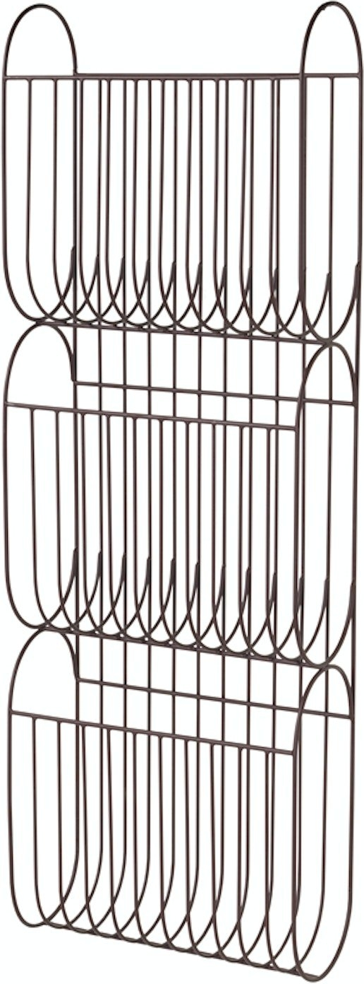 Magasinholder Broste Copenhagen Maggie i rødt jern H99xB15xL33 cm