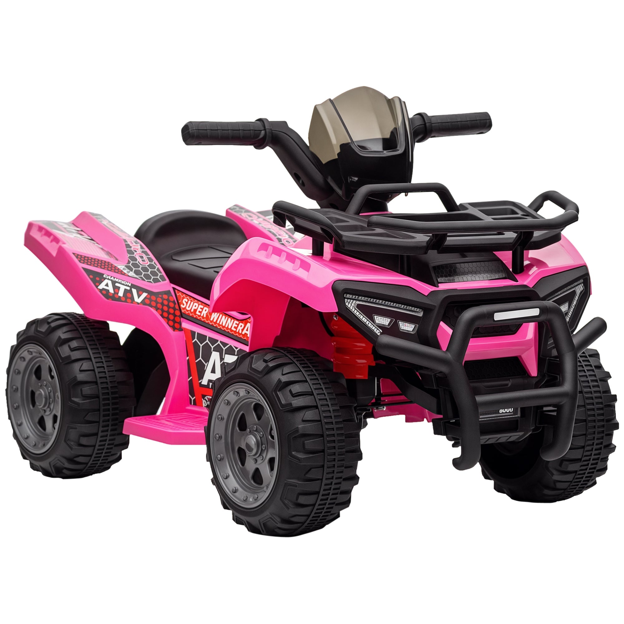 Børne elektrisk quad 6V med fremadgående funktion, musik, elektrisk quad til børn 1,5-3 år, lyserød