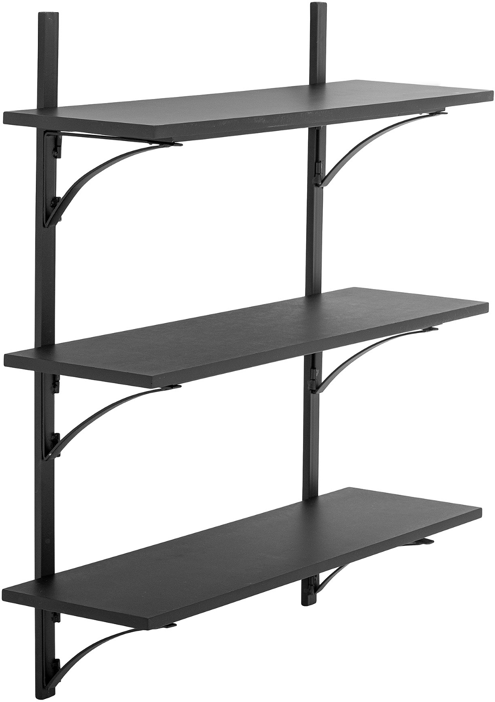 Opbevaringshylde Creative Collection Ewald sort 3 hylder MDF/jern H68xL60xD19 cm