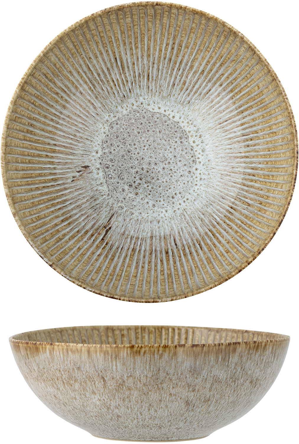 Salatskål serveringsskål Creative Collection Fleur stentøj natur Ø27 cm håndmalet