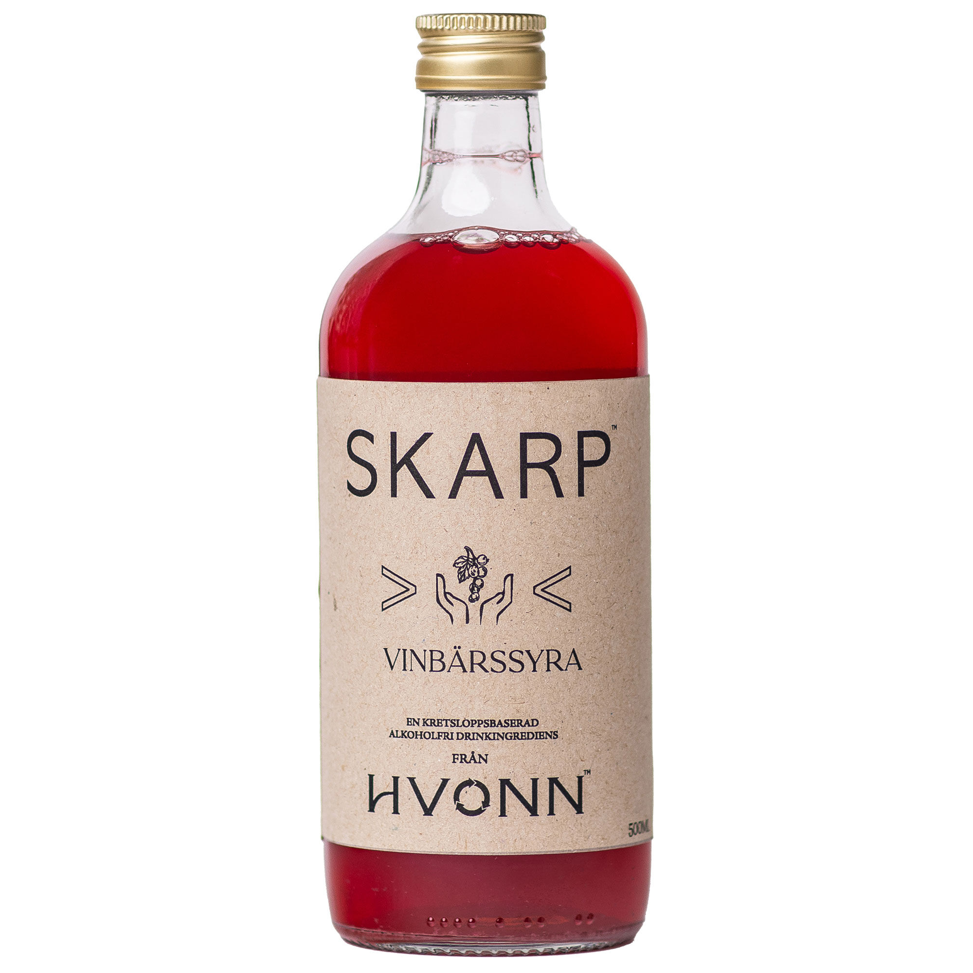 Hvonn Skarp Vinbärssyra Drik af røde ribs, 500 ml