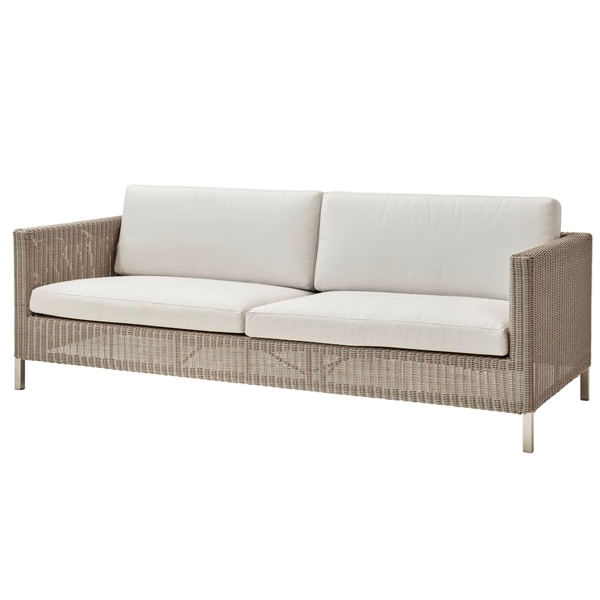 Cane-Line Connect 3-pers havesofa - taupe, hynde i hvid  : Erling Christensen Møbler