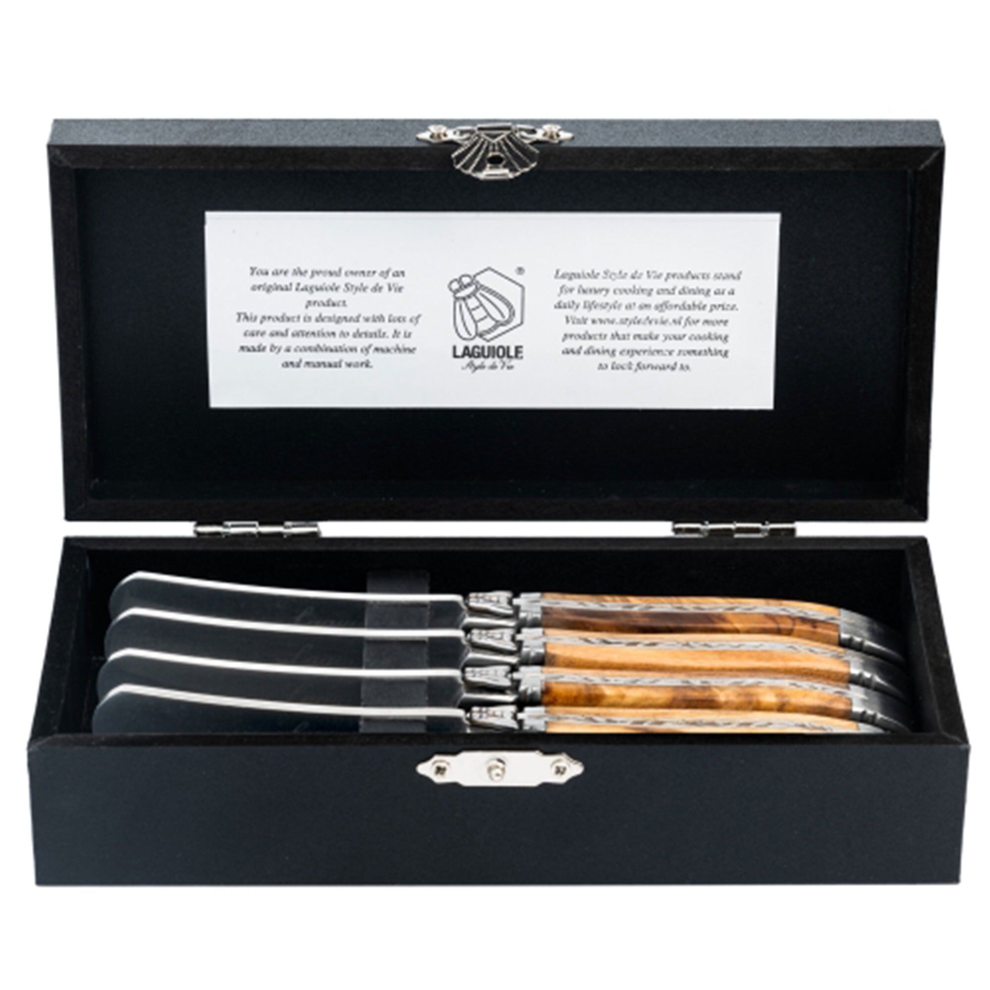 Laguiole style de vie Laguiole Smørknive 4-pak, oliventræ