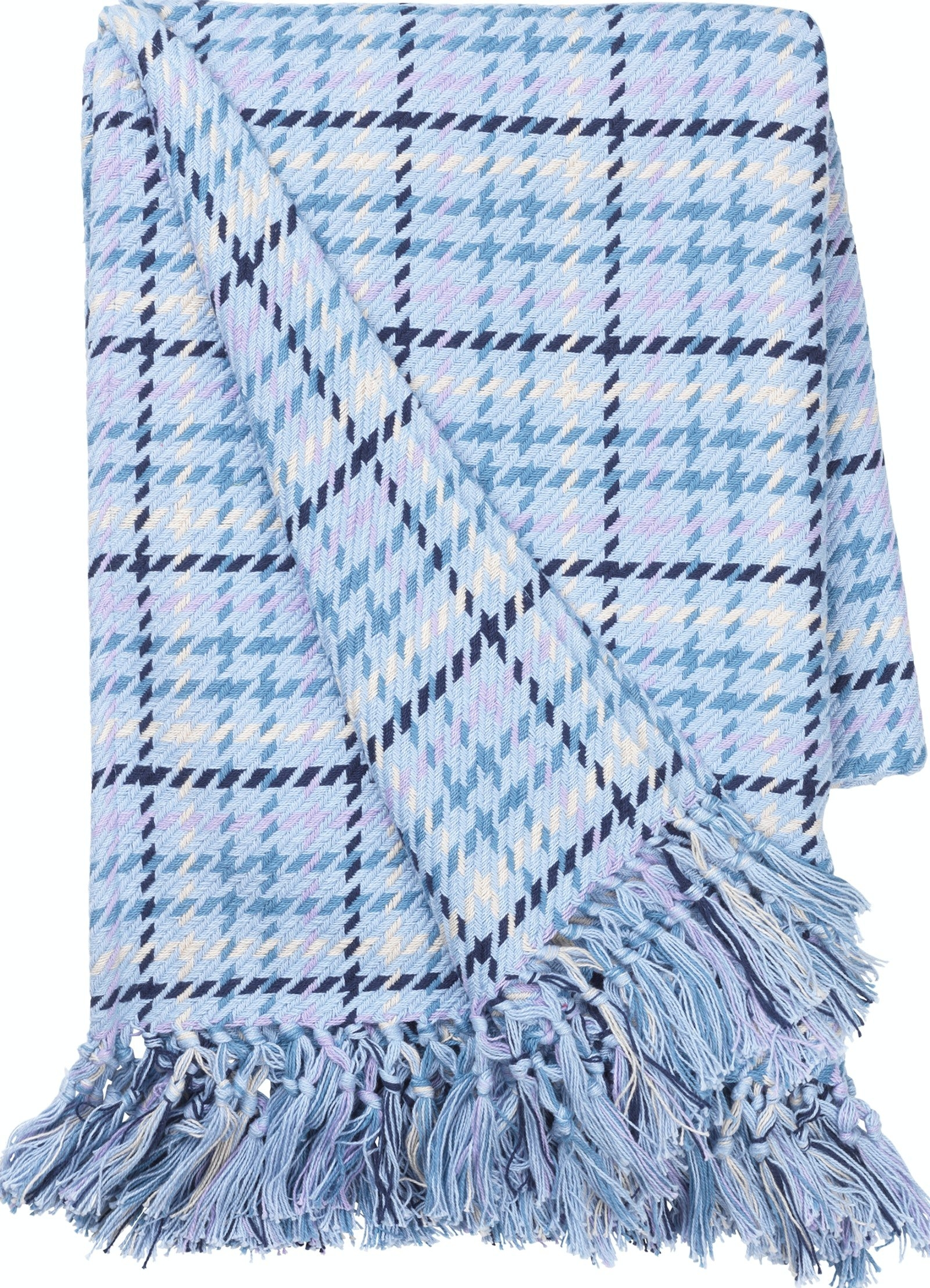 Plaid Cozy Living Ida bomuld 130Ã170 cm blå