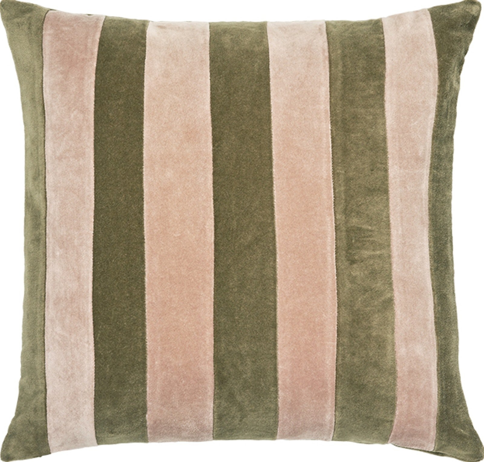 Pyntepudebetræk Cozy Living Carla 45Ã45 cm  -  Bomuld, Åndbar, Maskinvaskbar, Grøn/Rosa