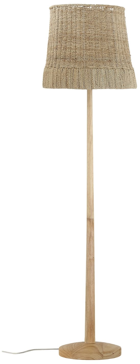 Gulvlampe Creative Collection Cozy natur Ø40 x H160  -  jern & gummitræ, vævet stofskærm