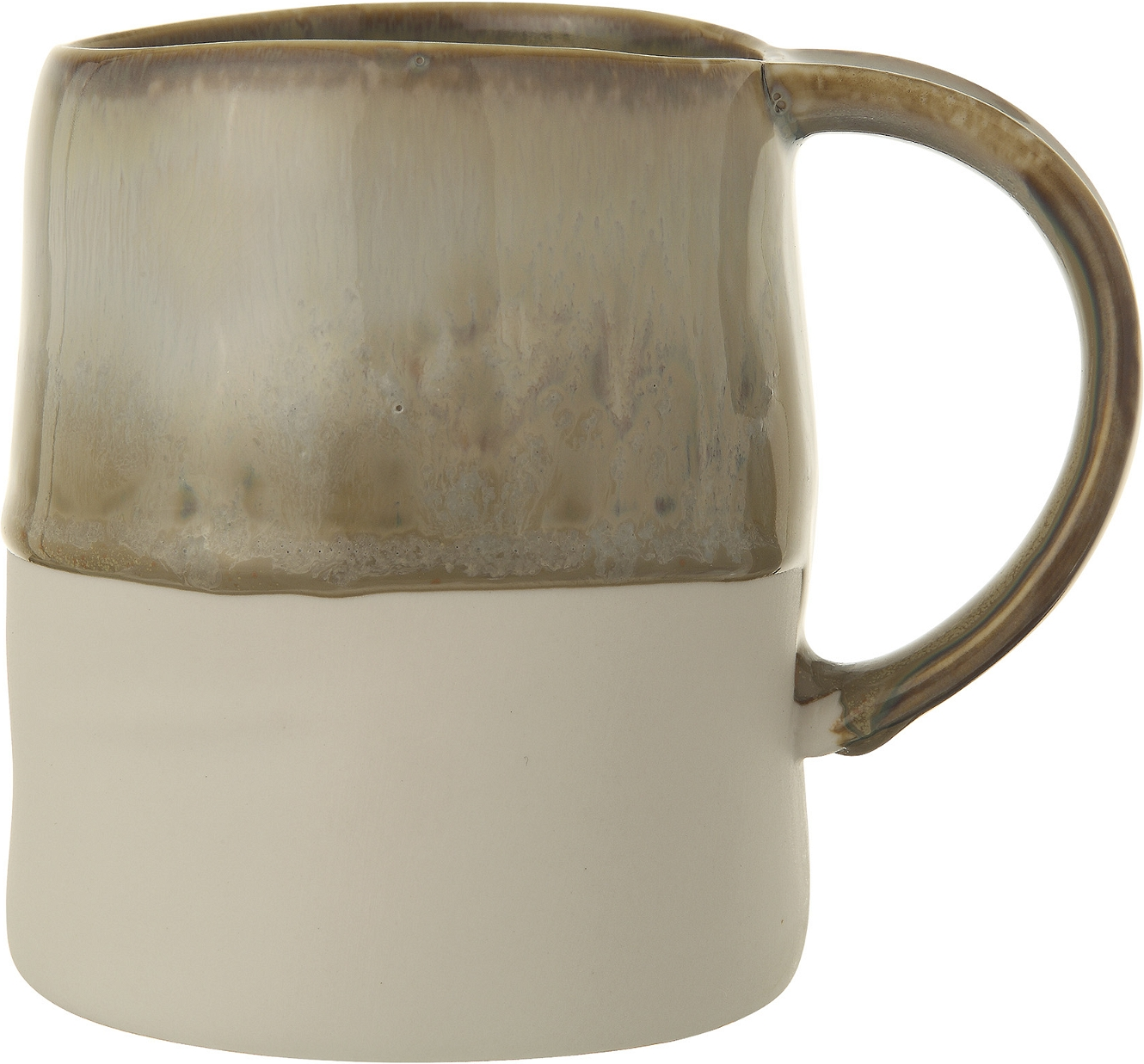 Krus Creative Collection Heather stentøj 450 ml Ø9xH11 cm grøn-brun med knitrende glasur