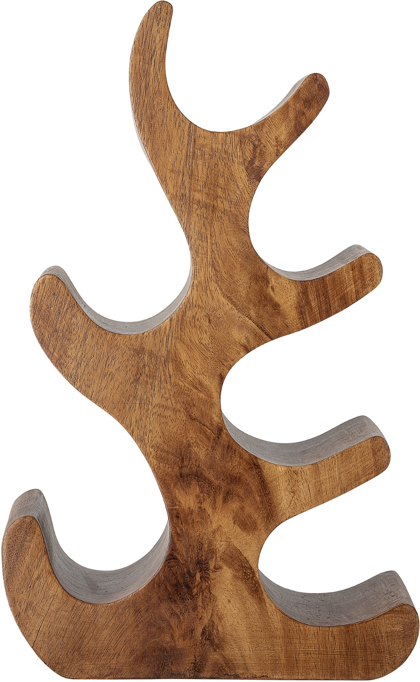 Creative Collection vinreol Barbel i akacietræ natur - organisk håndlavet vinholder med skulpturelt design
