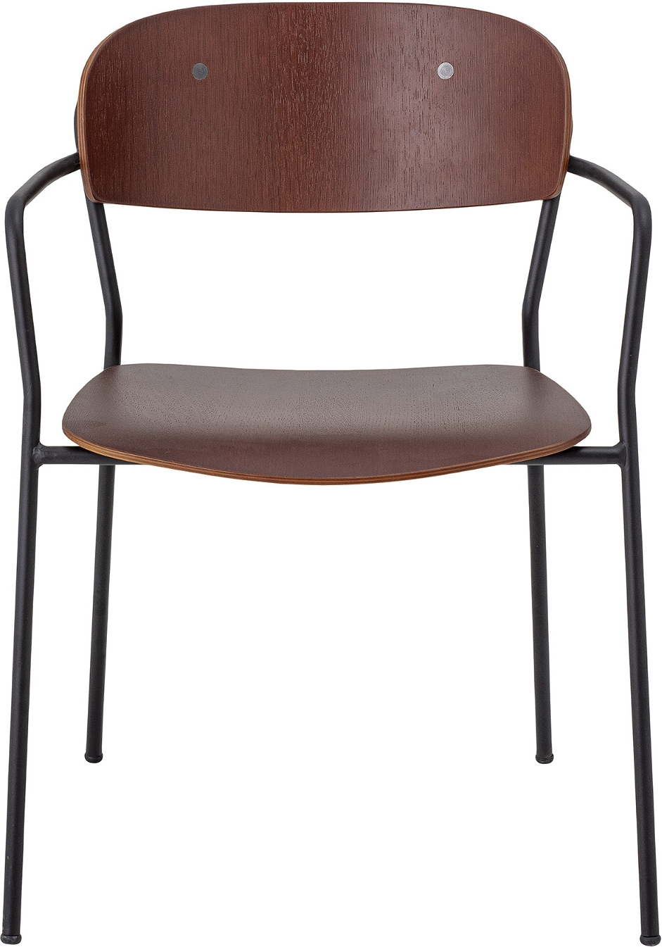 Barstol Piter fra Creative Collection i brun krydsfiner H77 cm med sorte stålben