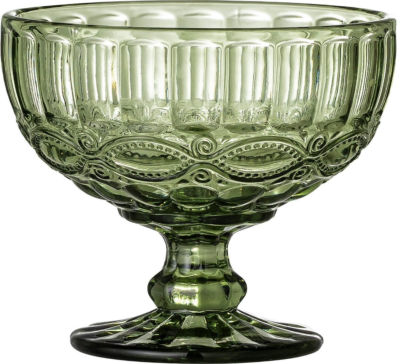 Dekorativ skål Creative Collection Florie i grønt glas Ø12 cm
