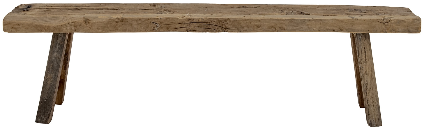 Bænk Creative Collection Pascal  -  genanvendt træ natur H45 x B28 x L165