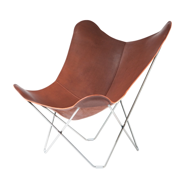 Cuero Pampa Mariposa flagermusstol - Chocolate - Krom stel  : Erling Christensen Møbler
