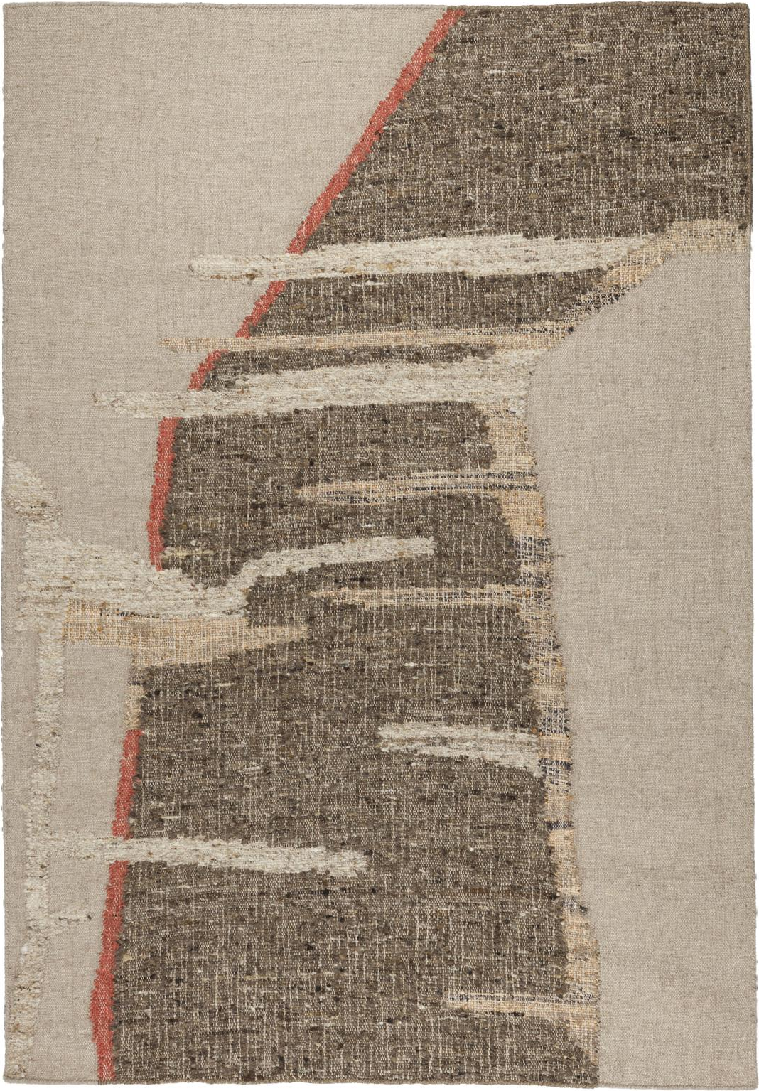 Gulvtæppe Dutchbone Briton 200 x 300 cm stengrå uld-jute håndvævet