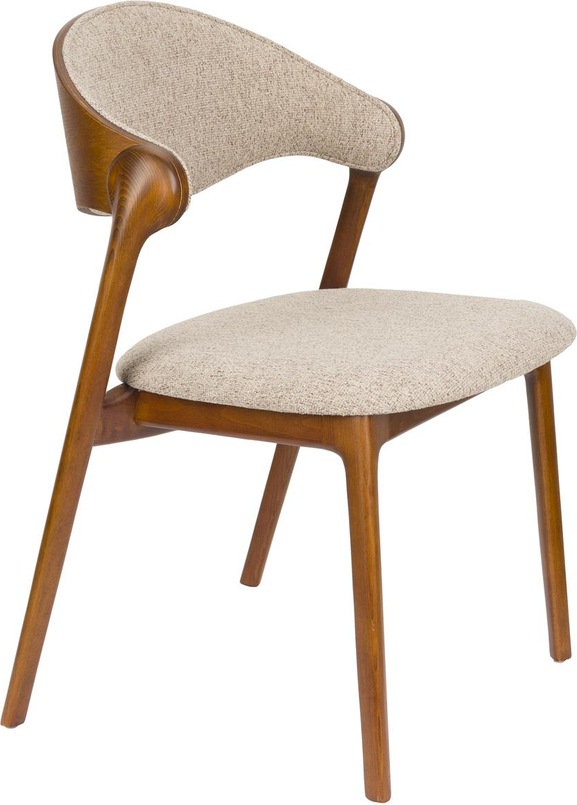 Spisebordsstol Dutchbone Babington polstret lysgrå bøgetræ H80,5xB58xD56,5 cm