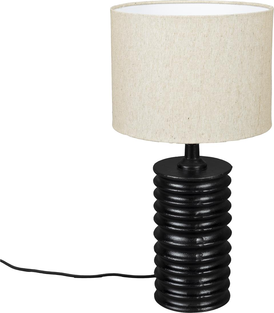 Bordlampe Dutchbone Yalu ribbet aluminium kulsort Ø27 x 54 cm