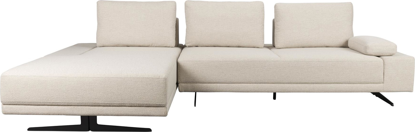 Chaiselongsofa Dutchbone Shelly venstrevendt 308Ã183,5 cm lysgrå polyester