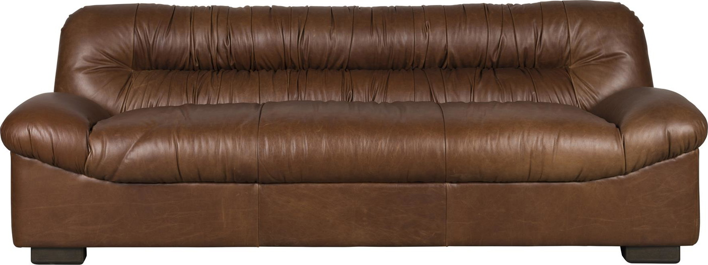 Modulsofa Dutchbone Douglas 3-personers i kaffe-koskindslæder mid-century modern